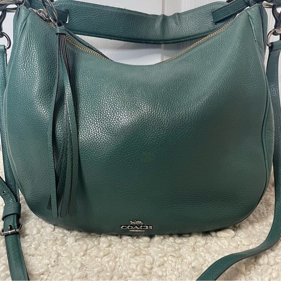 Coach Leather Green Convertible Crossbody Purse Bag - Picture 2 of 10